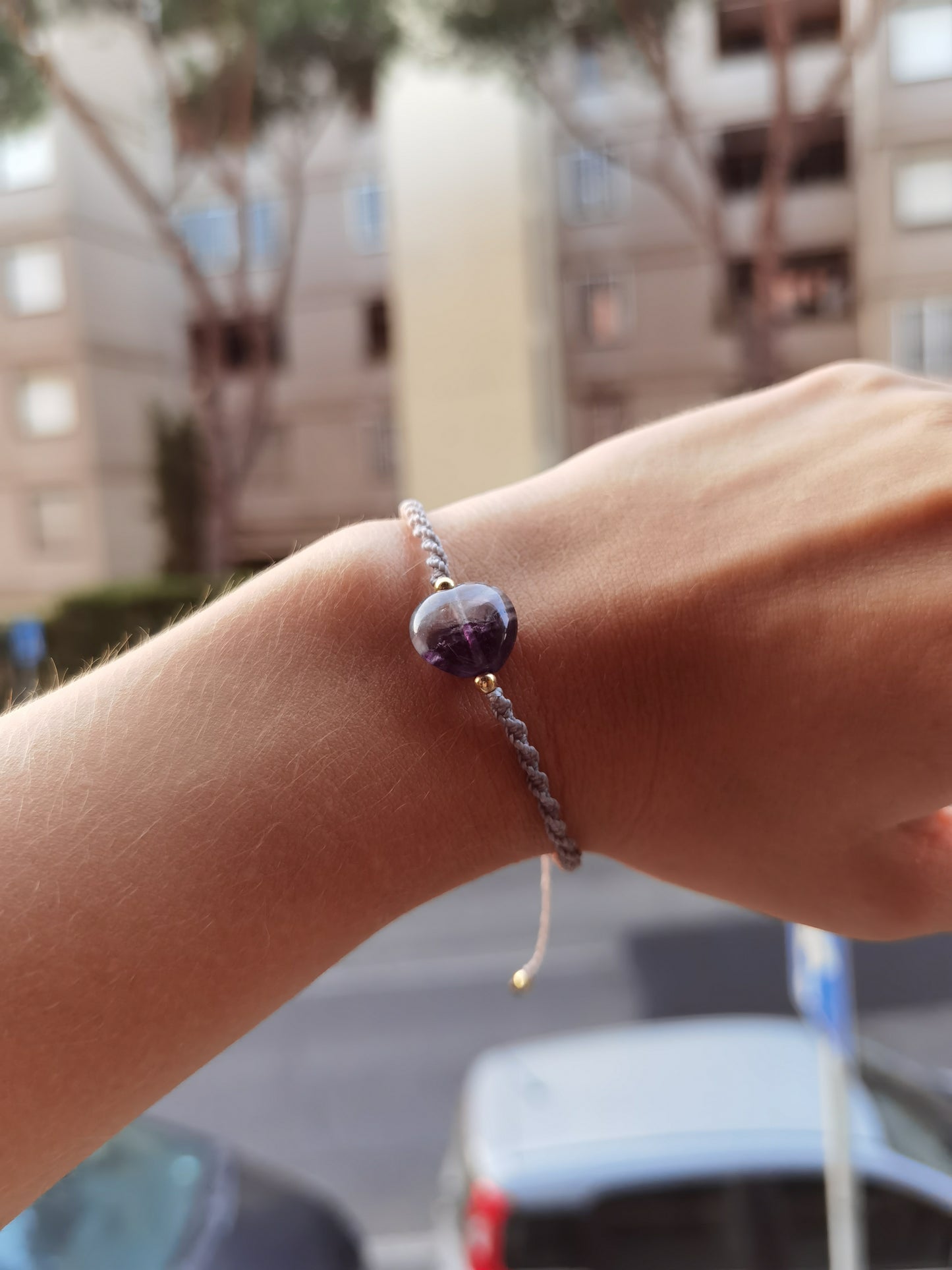 Bracelet with a Heart of Fluorite