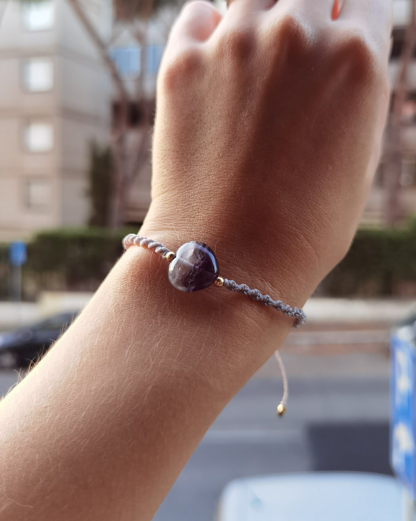 Bracelet with a Heart of Fluorite